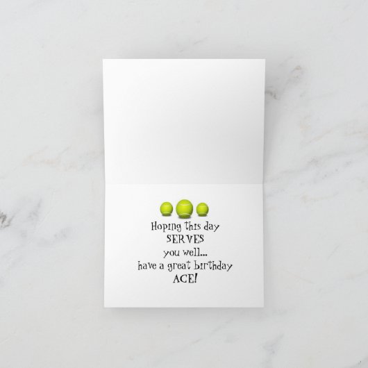 Birthday Tennis Ace Kaart (Binnen)