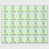 Birthday Tennis Green Sports Cadeaupapier (Vlak)