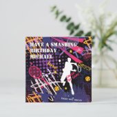 🎾 Birthday Tennis-platte kaart (Staand voorkant)