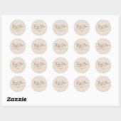 Birthday Thank You Beige Minimalist Script Ronde Sticker (Vel)