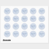 Birthday Thank You Blue Minimalist Script Ronde Sticker (Vel)