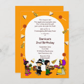 Birthday Thanksgiving Children's Party Invitation Kaart (Voorkant / Achterkant)