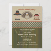 Birthday Thanksgiving van kinderen Uitnodiging (Voorkant)