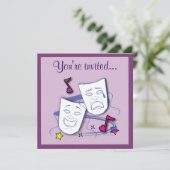 Birthday Theater Party met Masker Kaart (Staand voorkant)