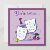 Birthday Theater Party met Masker Kaart (Voorkant)