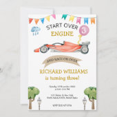 Birthday-thema Cute Racing Kind Kaart (Voorkant)