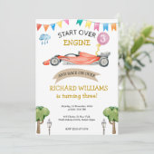 Birthday-thema Cute Racing Kind Kaart (Staand voorkant)