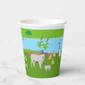 Birthday-thema landbouwhuisdieren en rode trekkers papieren bekers (Achterkant)