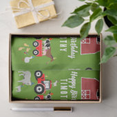 Birthday-thema landbouwhuisdieren en rode trekkers tissuepapier (Geschenk)