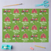 Birthday-thema landbouwhuisdieren en rode trekkers tissuepapier (Craft)