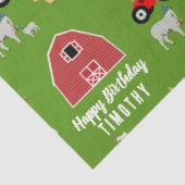 Birthday-thema landbouwhuisdieren en rode trekkers tissuepapier (Detail)