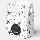 Birthday-thema Rode en zwarte spin Bedankdoosjes (Geopend)