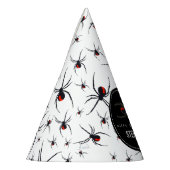 Birthday-thema Rode en zwarte spin Feesthoedjes (Links)