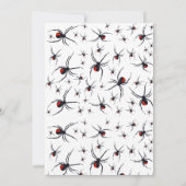 Birthday-thema Rode en zwarte spin Kaart (Achterkant)