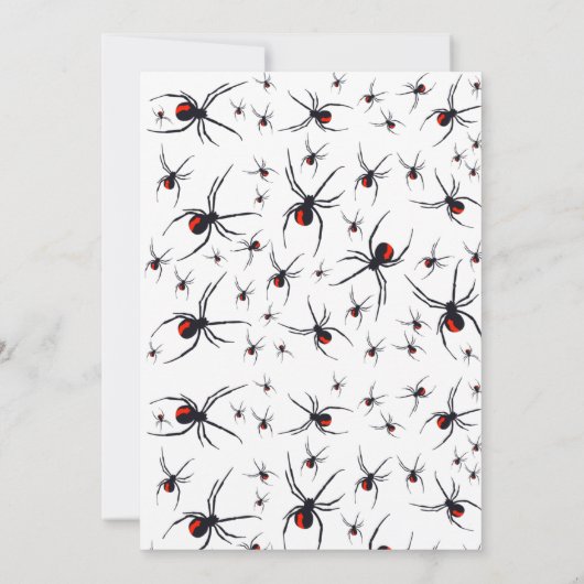 Birthday-thema Rode en zwarte spin Kaart (Achterkant)