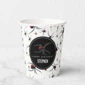 Birthday-thema Rode en zwarte spin Papieren Bekers (Achterkant)