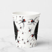 Birthday-thema Rode en zwarte spin Papieren Bekers (Rechts)