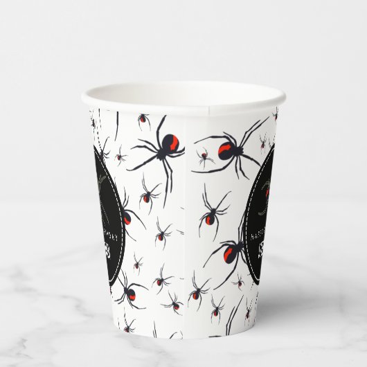 Birthday-thema Rode en zwarte spin Papieren Bekers (Rechts)