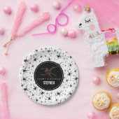 Birthday-thema Rode en zwarte spin Papieren Bordje (Feest)