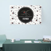 Birthday-thema Rode en zwarte spin Spandoek (Beurs)