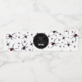 Birthday-thema Rode en zwarte spin Waterfles Etiket (Enkel label)