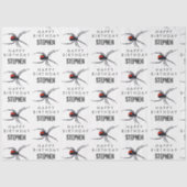 Birthday-thema Rode & zwarte spin & naam Tissuepapier (Voorkant)