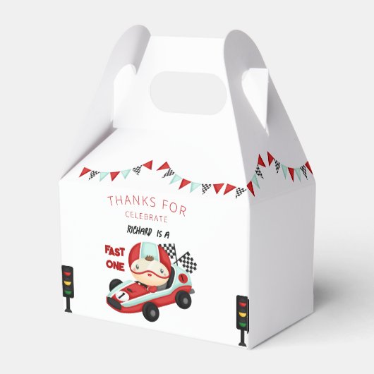 Birthday Theme Race Car Racing Kind Bedankdoosjes (Achterkant)