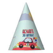 Birthday Theme Race Car Racing Kind Feesthoedjes (Voorkant)