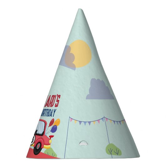 Birthday Theme Race Car Racing Kind Feesthoedjes (Rechts)