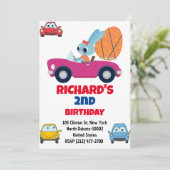 Birthday Theme Race Car Racing Kind Kaart (Staand voorkant)