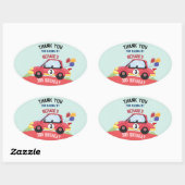 Birthday Theme Race Car Racing Kind Ovale Sticker (Vel)