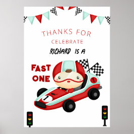 Birthday Theme Race Car Racing Kind Poster