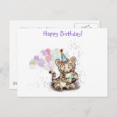 Birthday Tiger Briefkaart (Voorkant / Achterkant)