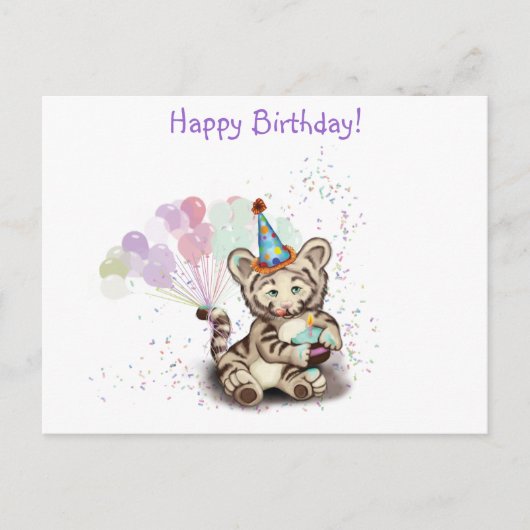 Birthday Tiger Briefkaart (Voorkant)