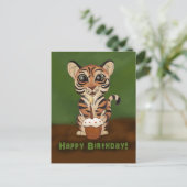 Birthday Tiger Briefkaart (Staand voorkant)