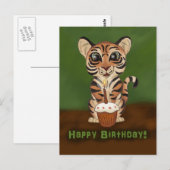 Birthday Tiger Briefkaart (Voorkant / Achterkant)