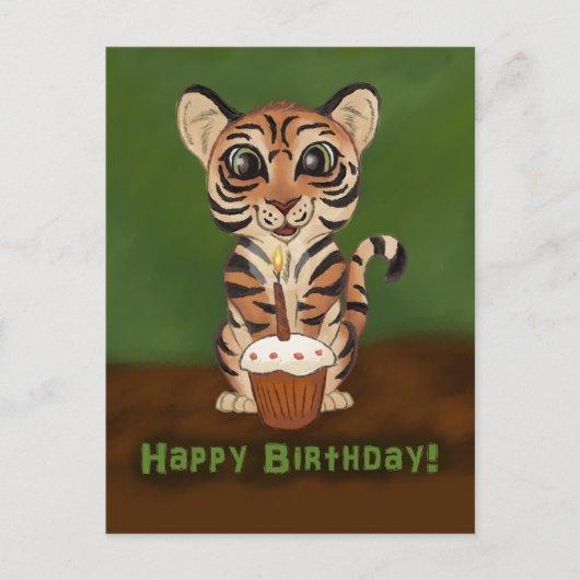 Birthday Tiger Briefkaart (Voorkant)