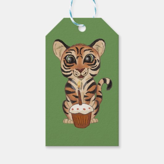 Birthday Tiger Cadeaulabel (Voorkant)