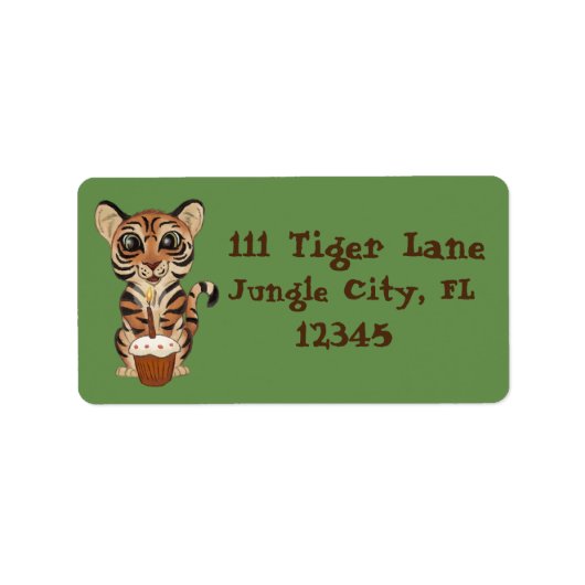 Birthday Tiger Etiket (Voorkant)