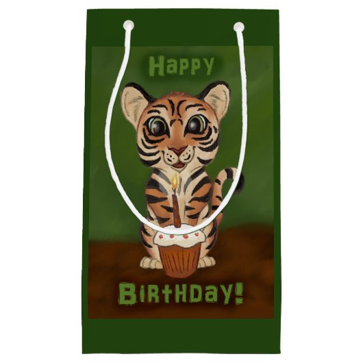 Birthday Tiger Klein Cadeauzakje (Voorkant)