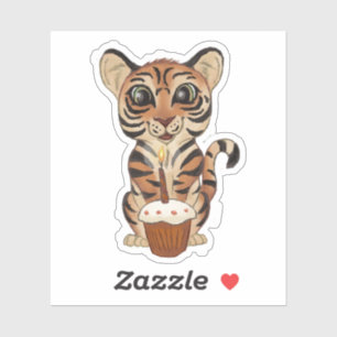 Birthday Tiger Sticker