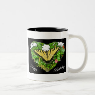 Birthday Tiger Swallowtail Butterfly Items Tweekleurige Koffiemok