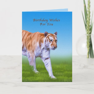 Birthday, Tiger Walking Kaart