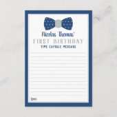 Birthday Time Capsule Card, Navy Blue, Grey Informatiekaartje (Achterkant)