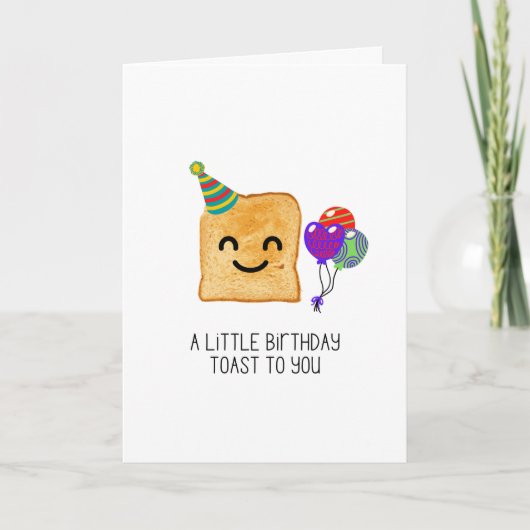 Birthday Toast Funny Folded Wenskaart Bedankkaart (Voorkant)