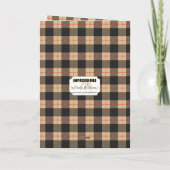 Birthday Tough Guy Masculine Brown Plaids Kaart (Achterkant)