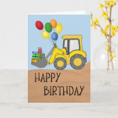 Birthday Tractor with Bucket Full of Gifts Kaart (Gele Bloem)