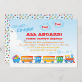 Birthday Train 2 jaar oude uitnodiging (Voorkant / Achterkant)