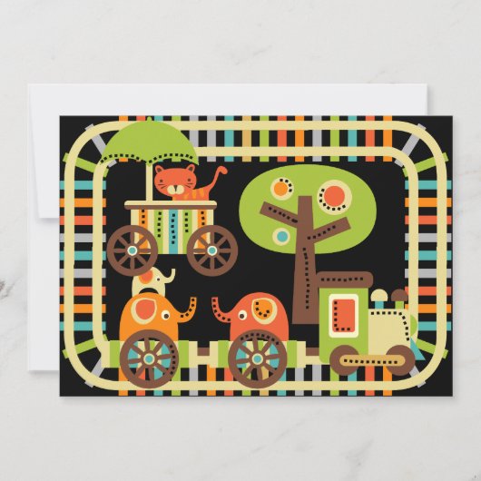 Birthday Train Birthday Invitations Kaart (Voorkant)