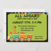 Birthday Train Birthday Invitations Kaart (Achterkant)